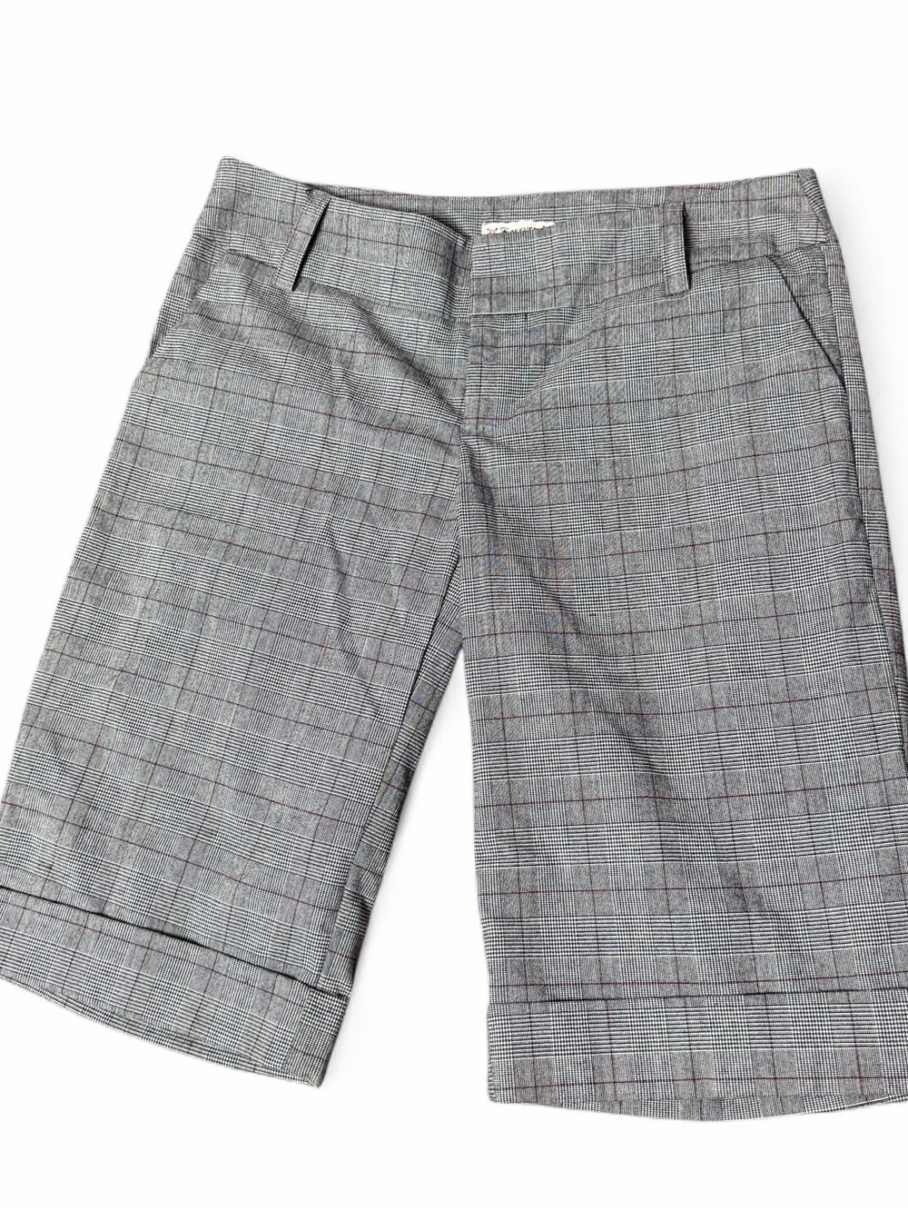 Vintage Y2K Forever 21 Glen Plaid Cuffed Bermuda Shorts Office Siren Low Rise